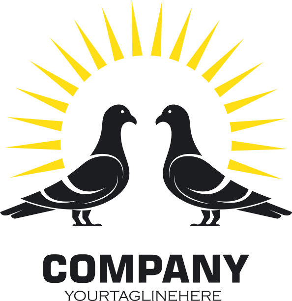 鸽子太阳图标设计模板图片下载