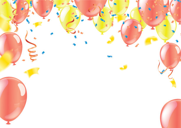假日派对横幅与气球的背景图片下载