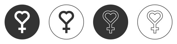 黑人女性的性别符号图标孤立在白人图片下载