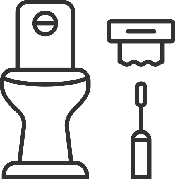 带卫生间的黑色线性浴室图片下载