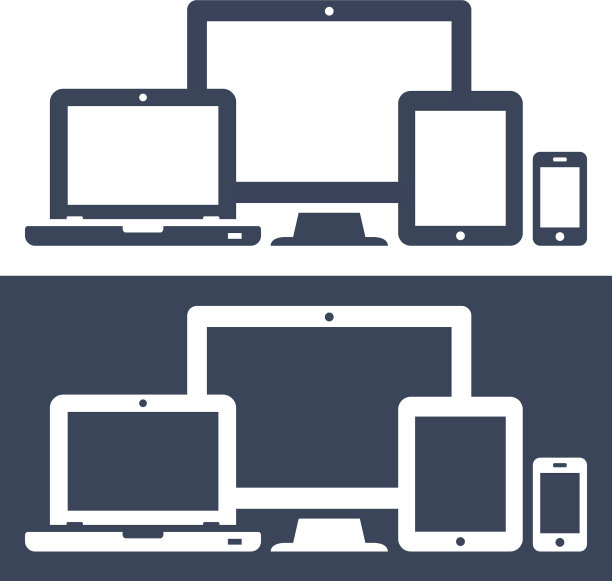 图标智能手机，平板电脑，笔记本电脑和台式机图片下载