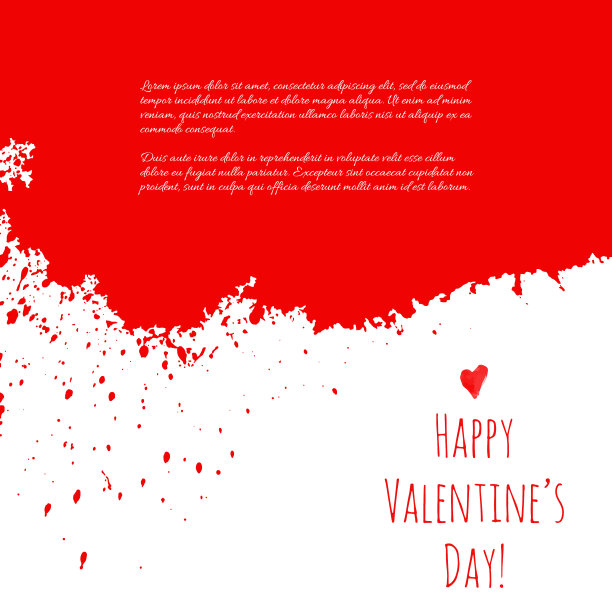情人节快乐红色水彩纹理图片下载