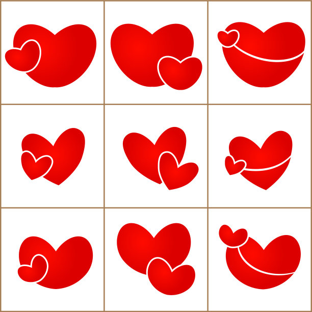 设置红色的情人心在白色的背景图片下载