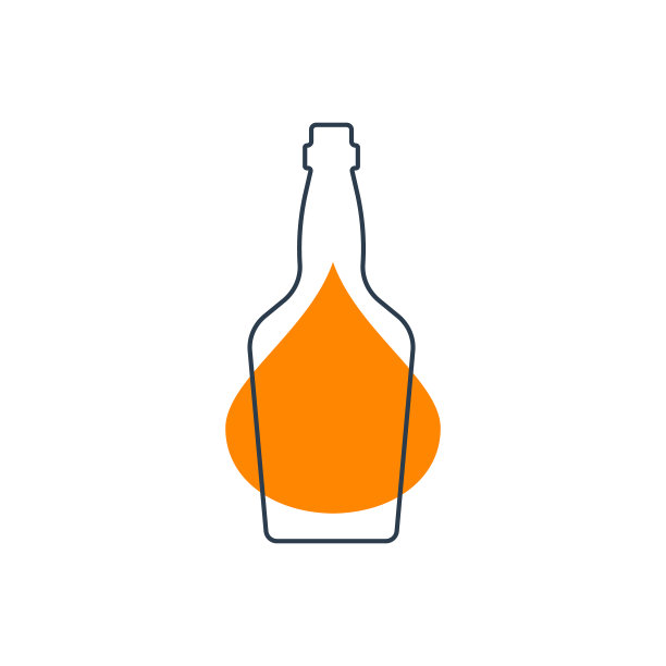 现代抽象瓶装威士忌与黄色图片下载