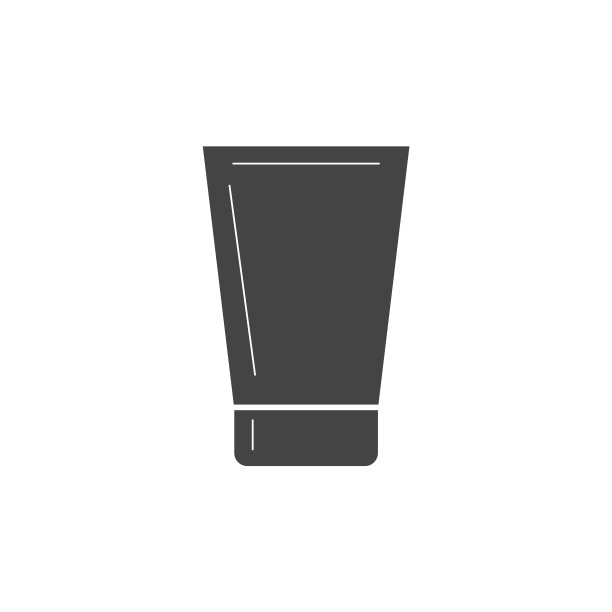 试管和面部护理图标上白色隔离图片下载