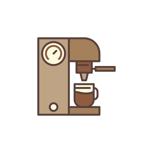咖啡机概念棕色图标图片下载