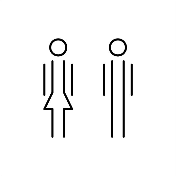男人和女人的线条极简图标男性图片下载
