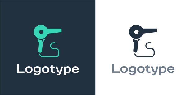 标识式吹风机图标孤立在白色图片下载