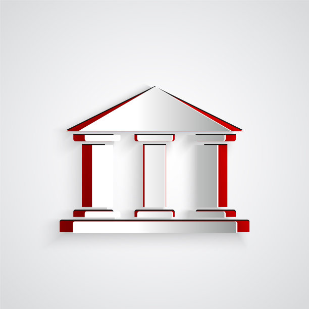 剪纸博物馆建筑图标孤立在灰色图片下载