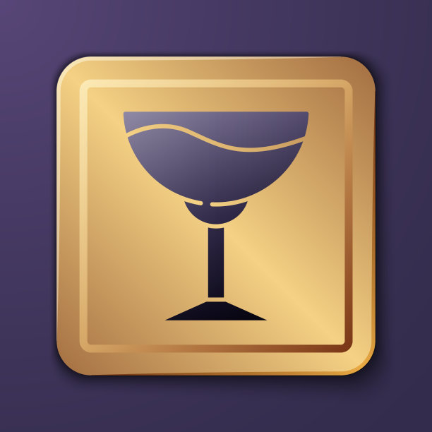 紫色酒杯图标孤立在紫色上图片下载