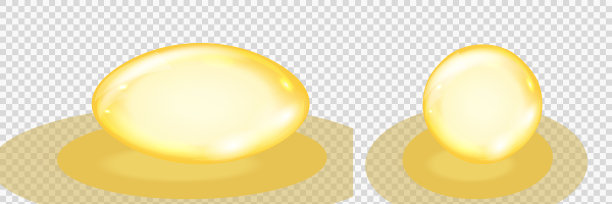 卵形圆形的金色鱼油胶囊孤立上图片下载