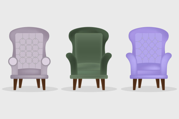 现实的现代扶手椅套装图片下载