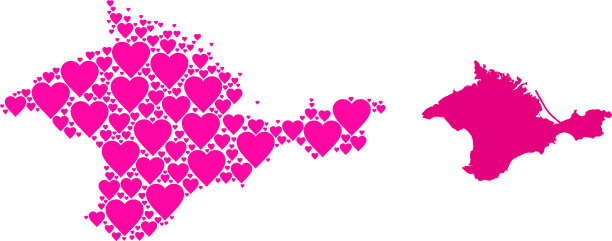 粉色爱拼贴地图克里米亚图片下载