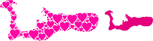 粉红色爱的模式地图大开曼岛图片下载