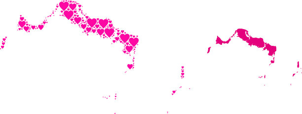 粉红色可爱的马赛克地图特克斯和凯科斯群岛图片下载