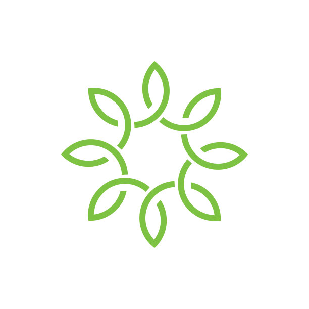圆细线旋叶有机标志图片下载