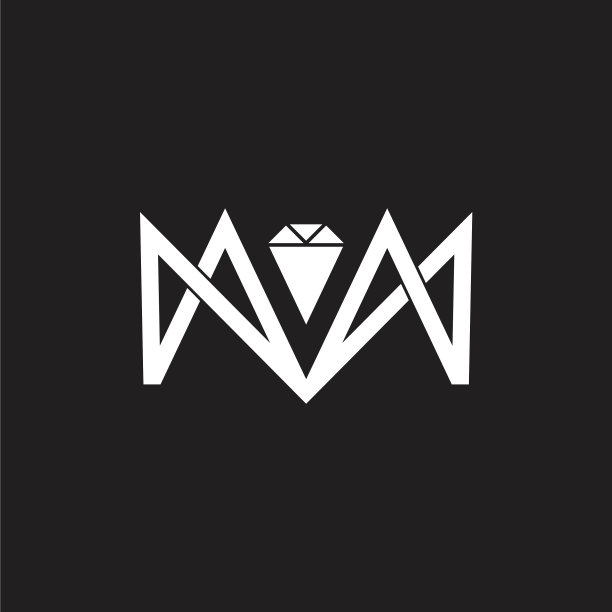 字母m几何线条菱形标志图片下载