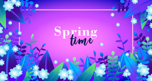 春天霓虹花背景图片下载