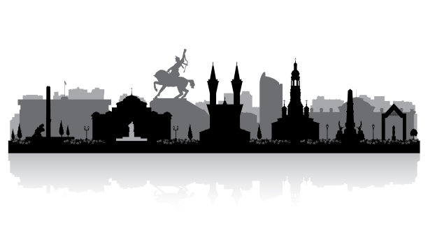 乌法俄罗斯城市天际线轮廓图片下载