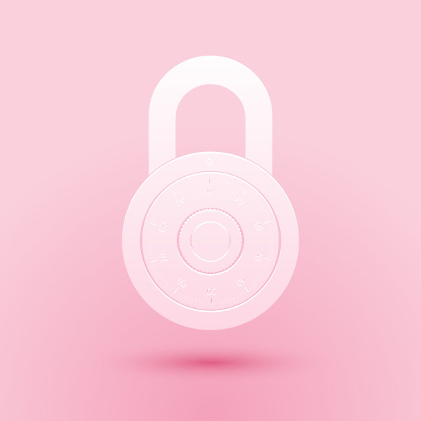 剪纸安全组合锁轮图标图片下载