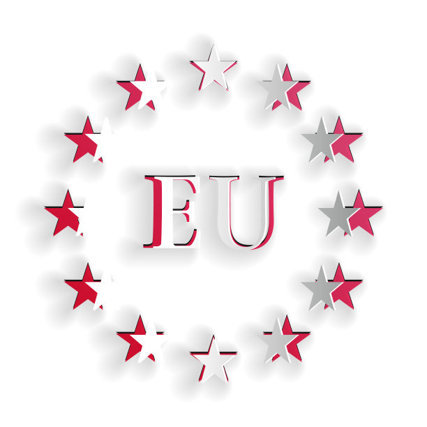 剪纸旗帜欧盟图标孤立图片下载