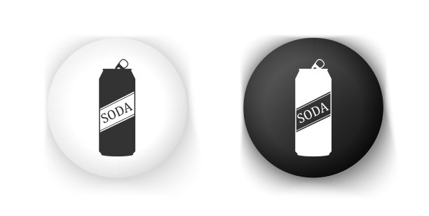 黑白汽水罐图标隔离在白色图片下载