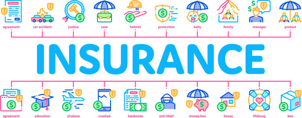 保险通用最小信息图表横幅图片下载