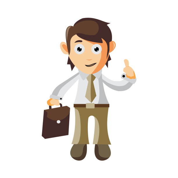 商人拿着手提箱卡通人物图片下载