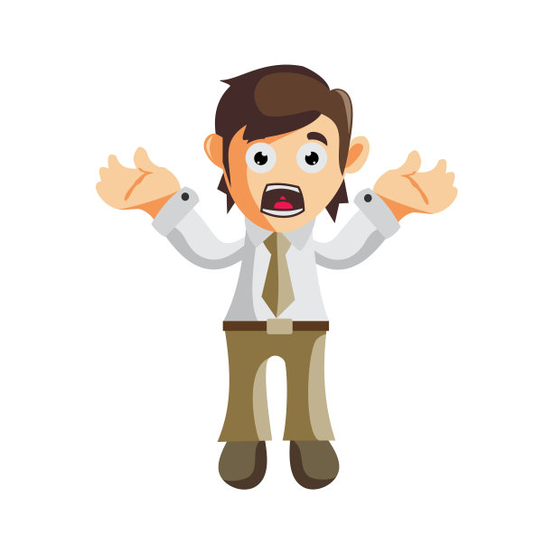 商人迷惑手势卡通人物图片下载