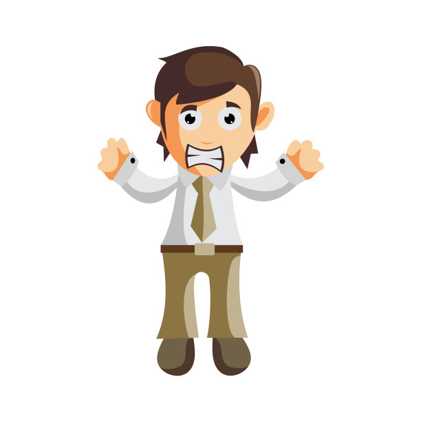 商人愤怒卡通人物设计图片下载