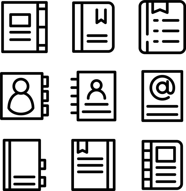 地址簿图标或标志孤立标志符号图片下载