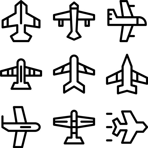 飞机图标或标志孤立标志符号图片下载