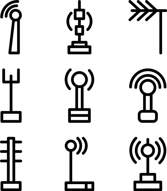 天线图标或标志孤立标志符号图片下载