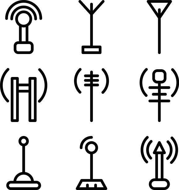 天线图标或标志孤立标志符号图片下载