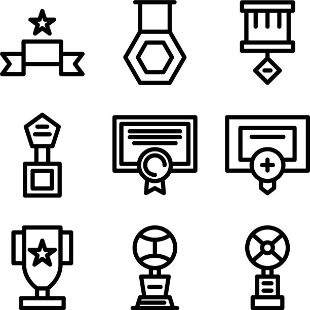奖项图标或标志孤立标志符号图片下载