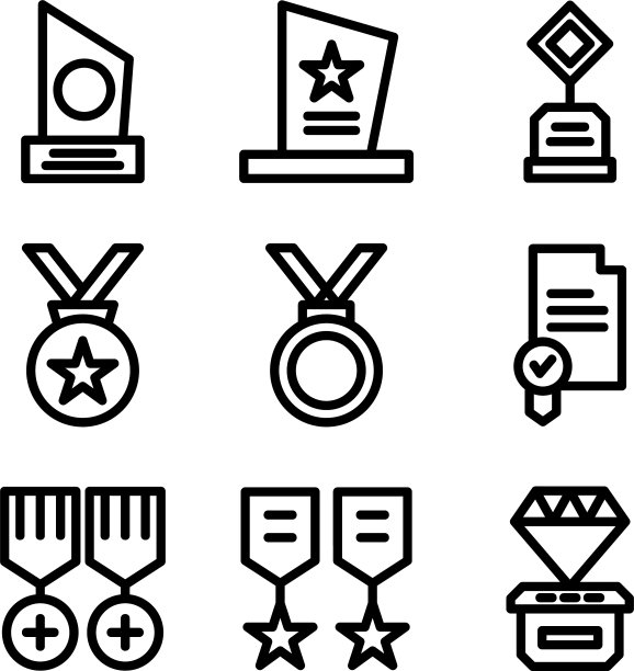 奖项图标或标志孤立标志符号图片下载