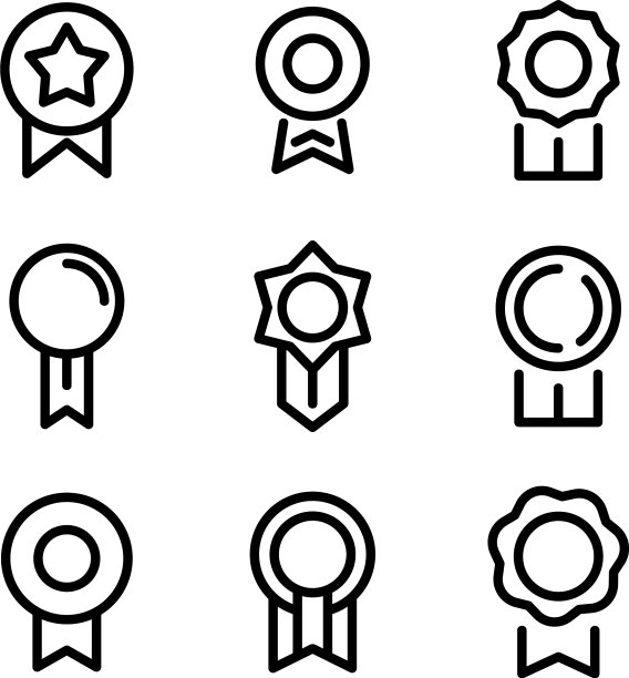 奖项图标或标志孤立标志符号图片下载