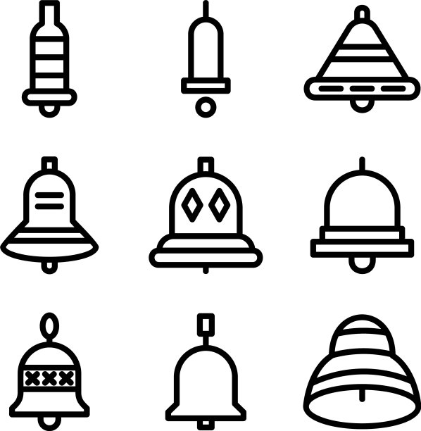 钟形标志或孤立标志符号图片下载