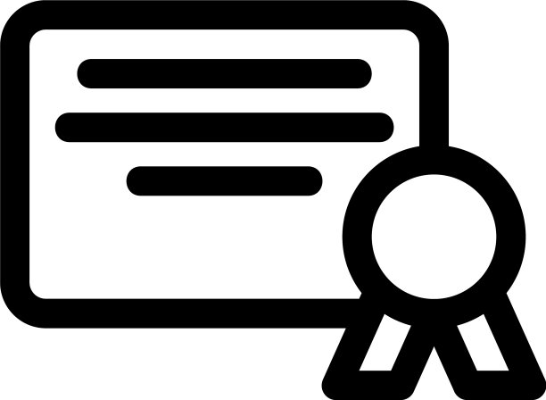 证书图标或标志孤立的标志符号图片下载