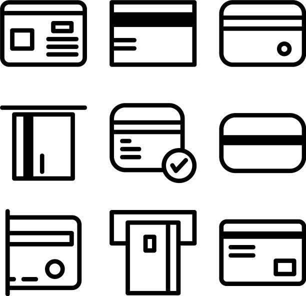 信用卡图标或标志孤立标志符号图片下载