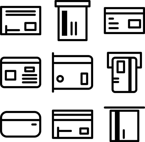 信用卡图标或标志孤立标志符号图片下载