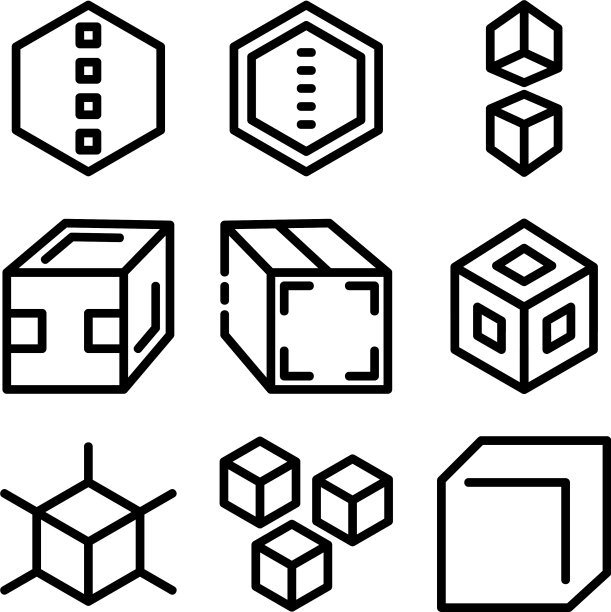 立方体图标或标志孤立符号符号图片下载
