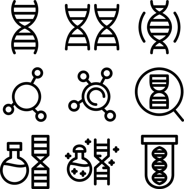 DNA螺旋标志或标志孤立标志符号图片下载