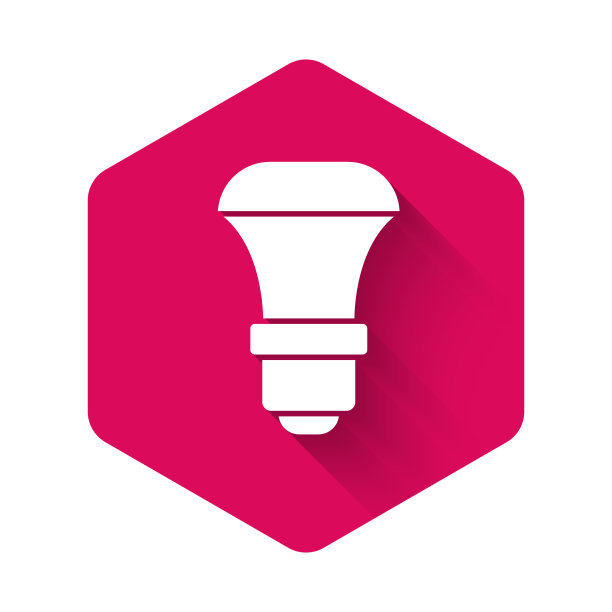 白色led灯泡图标隔离与长图片下载