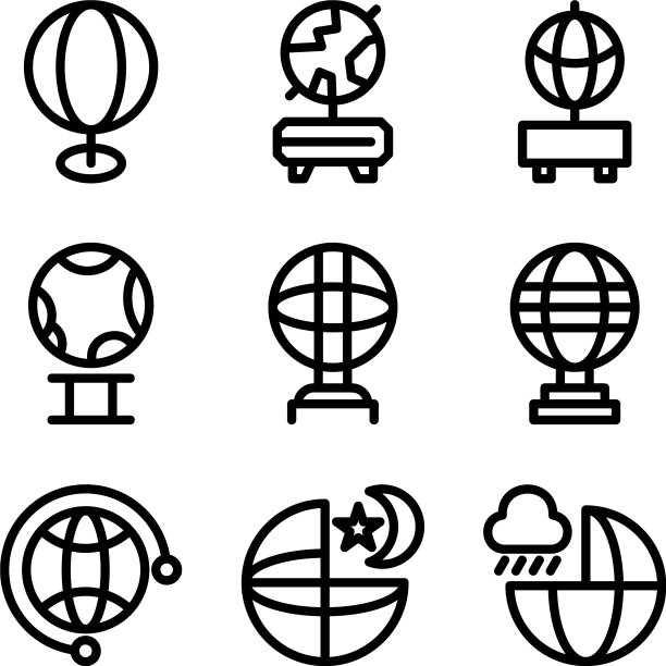 地球仪图标或标志孤立标志符号图片下载