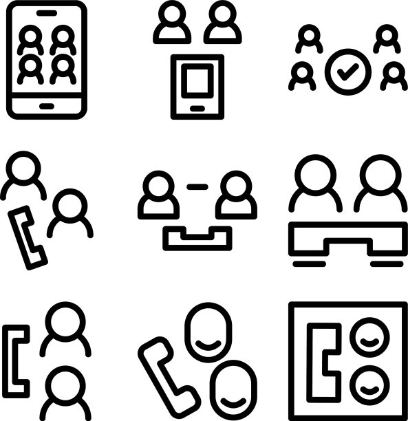 群组电话图标或标志孤立标志符号图片下载