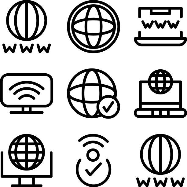 互联网图标或标志孤立标志符号图片下载