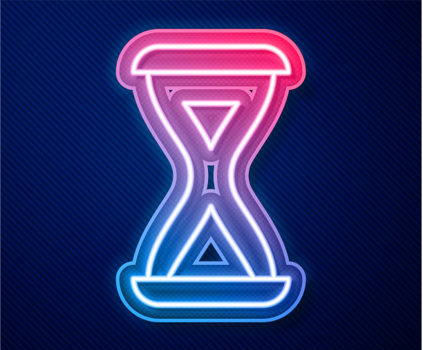发光的霓虹线桑拿沙漏图标孤立上图片下载