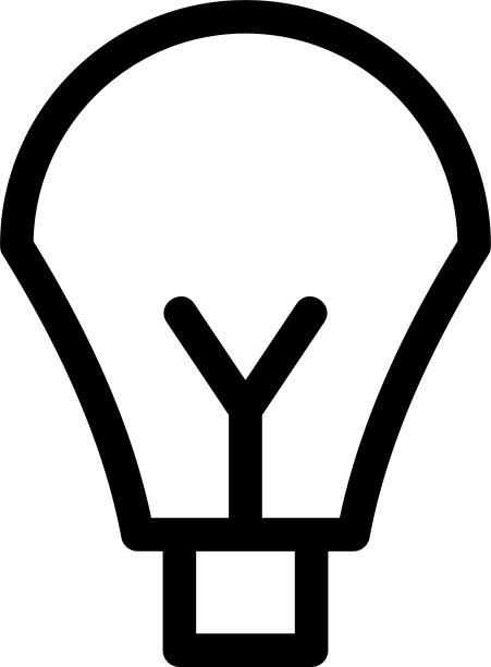 灯泡图标或标志孤立标志符号图片下载