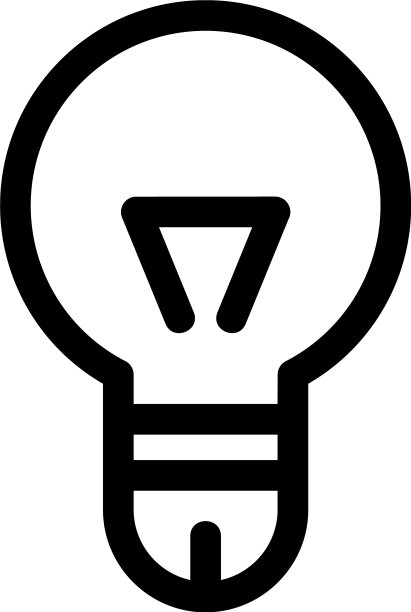 灯泡图标或标志孤立标志符号图片下载